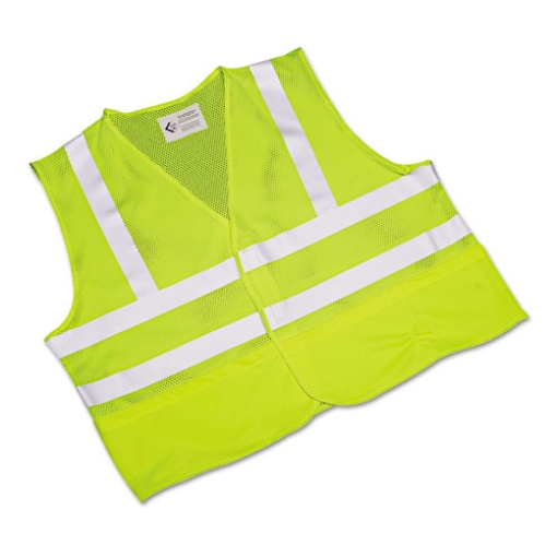 Picture of 8415015984870, SKILCRAFT, Safety Vest--Class 2 ANSI 107 2010 Compliant, X-Large, Lime/Silver