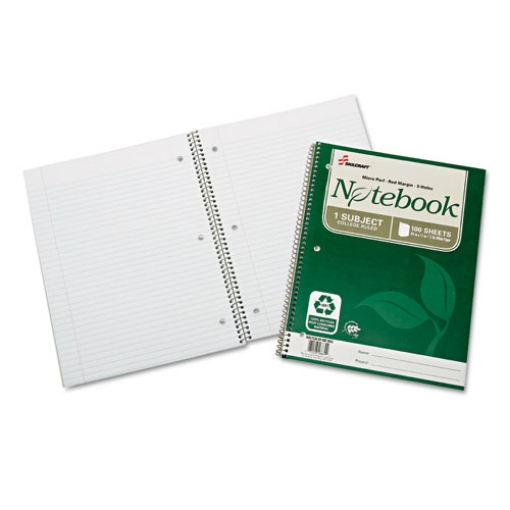 Picture of 7530016002025 SKILCRAFT Recycled Notebook, 1-Subject, Medium/College Rule, Green Cover, (100) 11 x 8.5 Sheets, 3/Pack