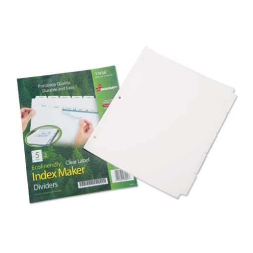 Picture of 7530016006981 Skilcraft Avery Index Maker Dividers, 5-Tab, 11 X 8.5, White, 5 Sets