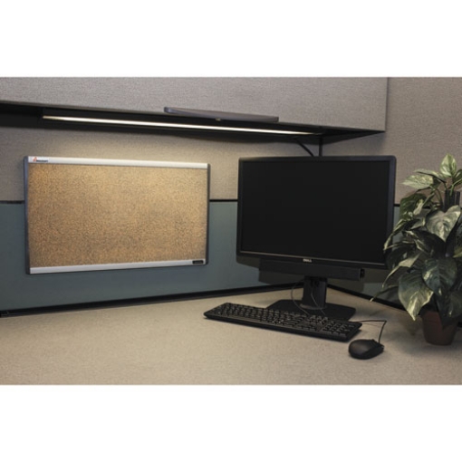 Picture of 7195016222141 SKILCRAFT Quartet Cubicle Cork Board, 24 x 14, Tan Surface, Silver Aluminum Frame