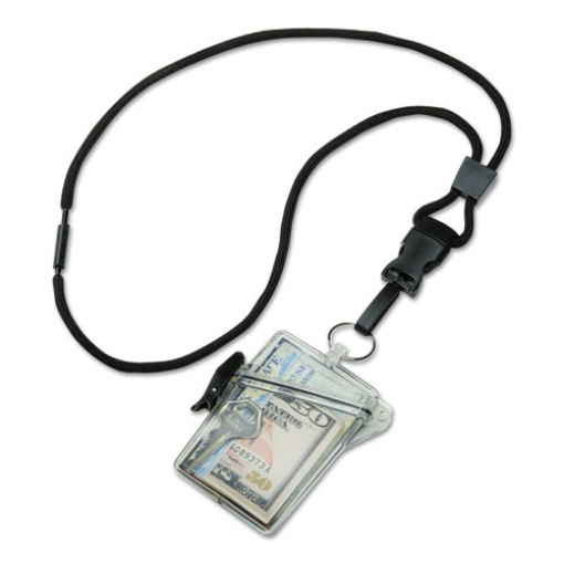 Picture of 8455016259782 Skilcraft Waterproof Multiple Id Holder With Lanyard, Clear, Dozen