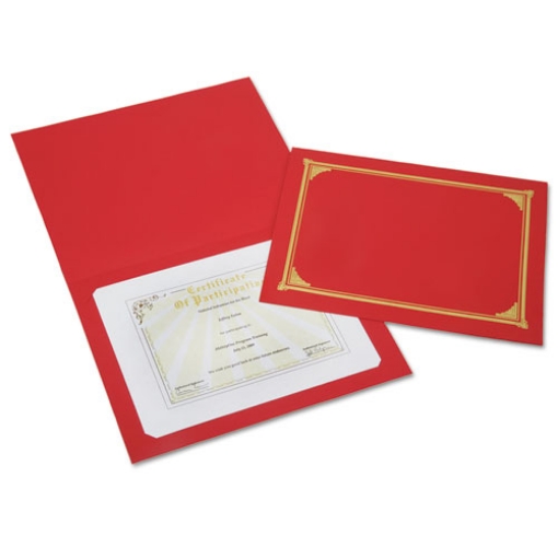 Picture of 7510016272960 SKILCRAFT Gold Foil Document Cover, 12.5 x 9.75, Red, 6/Pack