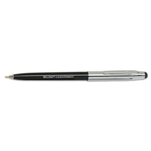 Picture of 7520016438194 Skilcraft Combo Ballpoint Pen/stylus, Retractable, Medium 1 Mm, Black Ink, Black/silver Barrel