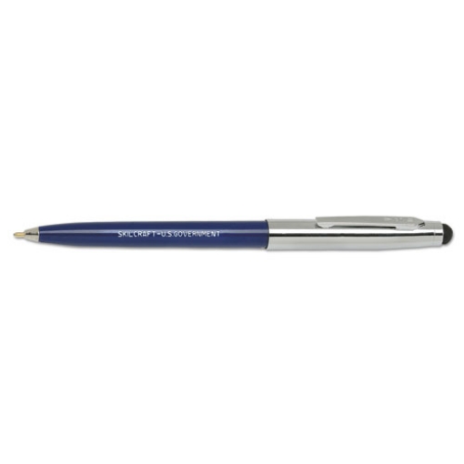 Picture of 7520016438195 Skilcraft Combo Ballpoint Pen/stylus, Retractable, Medium 1 Mm, Blue Ink, Blue/silver Barrel