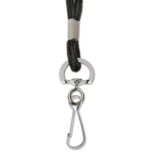 Picture of 8455016452730 SKILCRAFT Polyester Cord Lanyard, Metal J-Hook Fastener, 36" Long, Black, Dozen