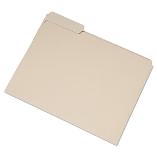 Picture of 7530016458093 SKILCRAFT Single Tab File Folders, 1/3-Cut Tabs: Left Position, Letter Size, 0.75" Expansion, Manila, 100/Box