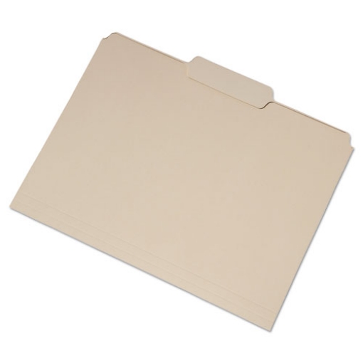 Picture of 7530016458096 SKILCRAFT Single Tab File Folders, 1/3-Cut Tabs: Center Position, Letter Size, 1" Expansion, Manila, 100/Box