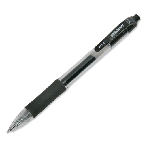 Picture of 7520016471706 Skilcraft Gel Pen, Retractable, Fine 0.5 Mm, Black Ink, Clear/black Barrel, Dozen