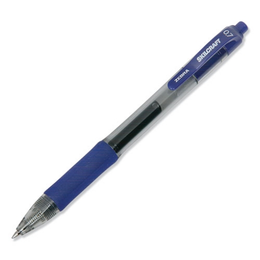 Picture of 7520016473136 Skilcraft Gel Pen, Retractable, Medium 0.7 Mm, Blue Ink, Clear/blue Barrel, Dozen