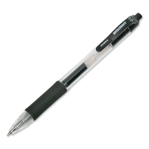 Picture of 7520016473137 Skilcraft Gel Pen, Retractable, Bold 1 Mm, Black Ink, Clear/black Barrel, Dozen