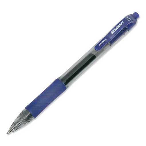 Picture of 7520016473138 Skilcraft Gel Pen, Retractable, Bold 1 Mm, Blue Ink, Clear/blue Barrel, Dozen