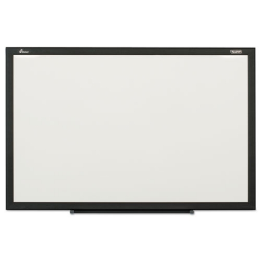 Picture of 7110016511287 skilcraft quartet magnetic porcelain dry erase board, 48 x 36, white surface, black aluminum frame