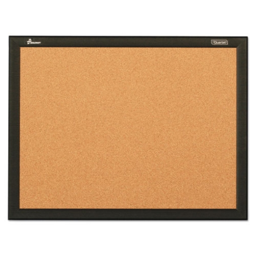 Picture of 7195016511298 SKILCRAFT Quartet Cork Board, 24 x 18, Natural Tan Surface, Black Aluminum Frame