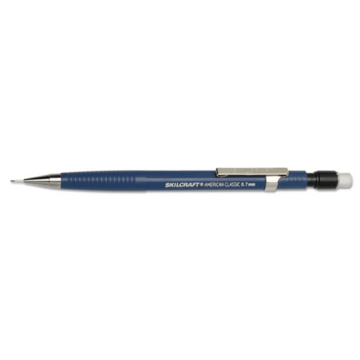 Picture of 7520016522439 SKILCRAFT American Classic Mechanical Pencil, 0.7 mm, F (#2.5), Black Lead, Blue Barrel, Dozen