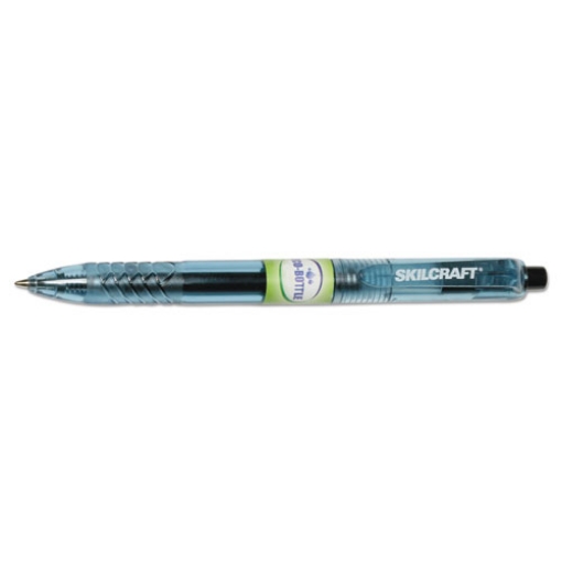 Picture of 7520016580393 Skilcraft Eco-Bottle Gel Pen, Retractable, Medium 0.7 Mm, Black Ink, Translucent Black Barrel, Dozen