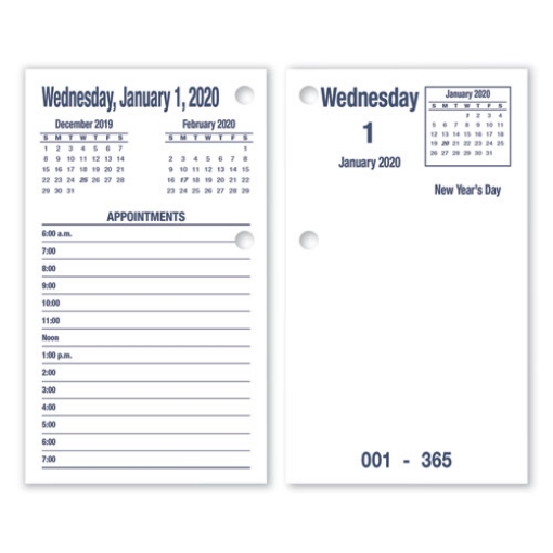 Picture of 7510016648808 SKILCRAFT DAYMAX Type II Calendar Pad, 6 x 3.5, White/Blue Sheets, 12-Month (Jan to Dec): 2024