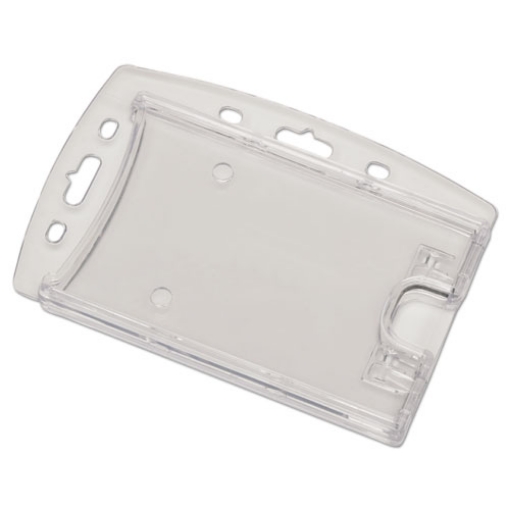 Picture of 8455016660468 SKILCRAFT Dual Card ID Holder, Horizontal/Vertical, 2.13" x 3.38", Clear, Dozen