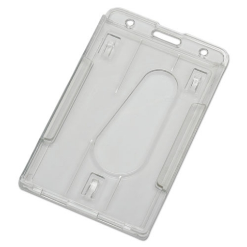 Picture of 8455016660469 SKILCRAFT Dual Card ID Holder, Horizontal/Vertical, 2.13" x 3.38", Clear, 24/Pack