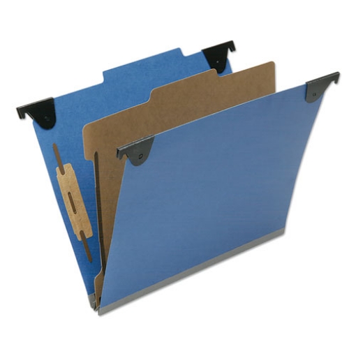 Picture of 7530016816248 SKILCRAFT Classification Folder, 2" Expansion, 1 Divider, 4 Fasteners, Letter Size, Royal Blue Exterior, 10/Box