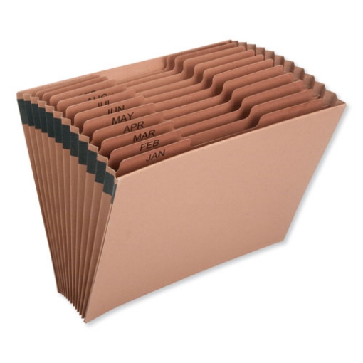 Picture of 7530016819290 SKILCRAFT Expanding File, Jan-Dec, 9" Expansion, 12 Sections, 1/12-Cut Tabs, Letter Size, Brown