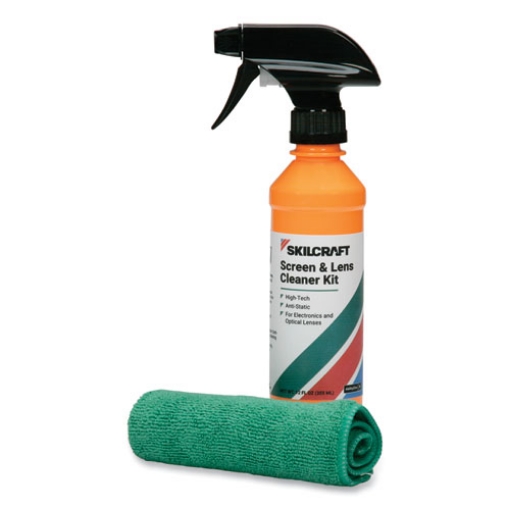 Picture of 6850016831761, Skilcraft Screen And Lens Cleaner Kit, 12 Oz Spray/microfiber Cloth