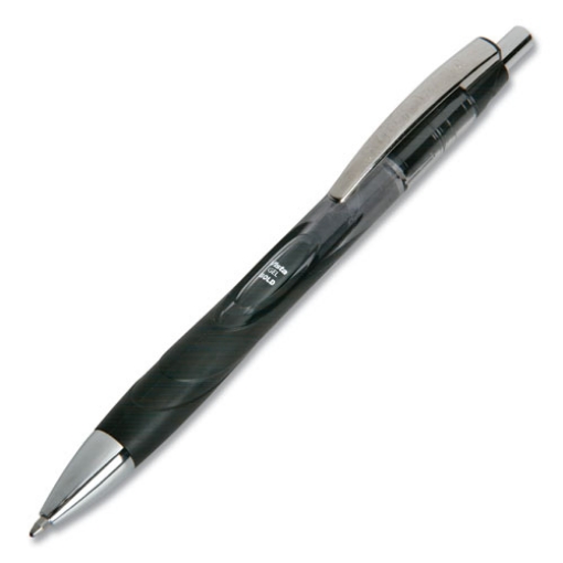 Picture of 7520016849424 SKILCRAFT VISTA Gel Pen, Retractable, Bold 1 mm, Black Ink, Smoke/Black/Silver Barrel, Dozen