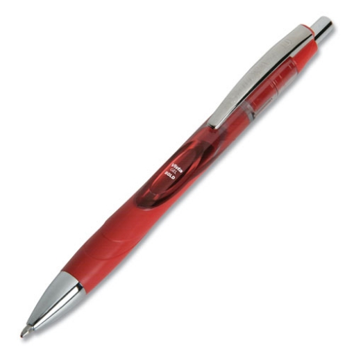 Picture of 7520016849429 SKILCRAFT VISTA Gel Pen, Retractable, Bold 1 mm, Red Ink, Translucent Red/Red/Silver Barrel, Dozen