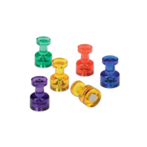 Picture of 7510016875678 SKILCRAFT Magnetic Pushpins, Assorted Colors, 0.38" dia x 0.5"h, 6/Pack