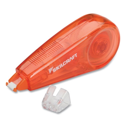 Picture of 7510016919217 SKILCRAFT Correction Tape Mini-Dispenser, Non-Refillable, Orange Applicator, 0.2" x 236"