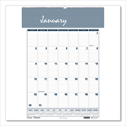 Picture of 7510016935076 SKILCRAFT 12-Month Wall Calendar, 8.5 x 11, White/Blue/Gray Sheets, 12-Month (Jan to Dec): 2024