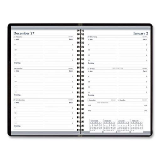 Picture of 7530016935589 SKILCRAFT Weekly Appointment Planner, 8 x 5, Black Cover, 12-Month (Jan to Dec): 2024