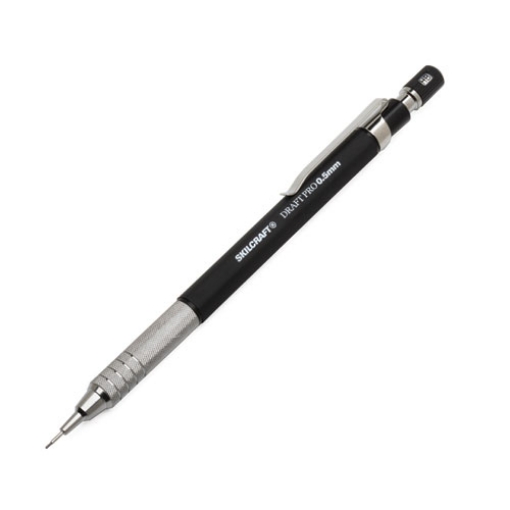 Picture of 7520016943026 SKILCRAFT Draft Pro Mechanical Drafting Pencil, 0.5 mm, Black Lead, Black/Silver Barrel, 3/Pack