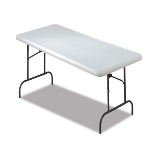 Picture of 7105016976844 skilcraft blow molded folding tables, rectangular, 60w x 30d x 29h, gray