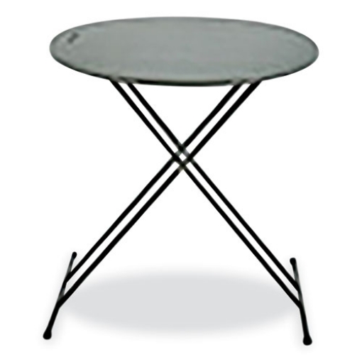 Picture of 7110017026953 skilcraft personal adjustable height folding table, 24" diameter x 25h to 30h, charcoal gray