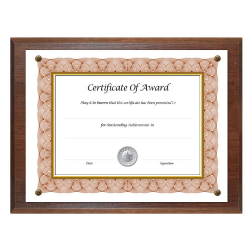 Picture of Award-A-Plaque Document Holder, Acrylic/Plastic, 10.5 x 13, Walnut