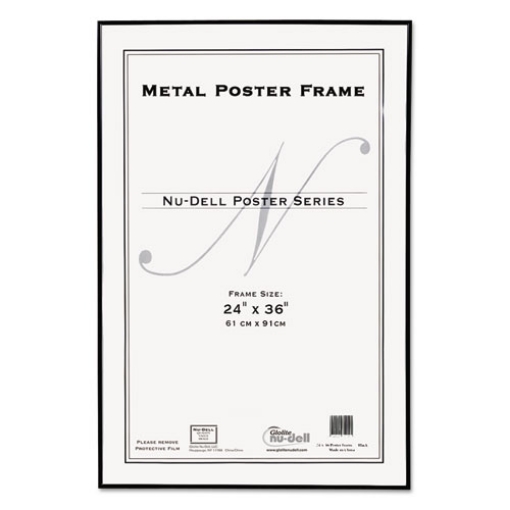 Picture of Metal Poster Frame, Plastic Face, 24 X 36, Black