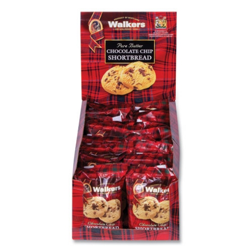 Picture of Shortbread Cookies, Chocolate Chip, 1.4 oz Pack, 2/Pack, 20 Packs/Box
