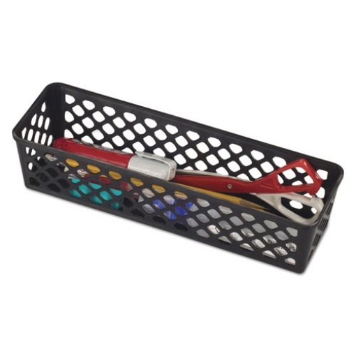 Picture of Recycled Supply Basket, Plastic, 10.13 x 3.06 x 2.38, Black, 3/Pack