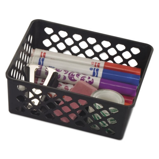 Picture of Recycled Supply Basket, Plastic, 6.13 x 5 x 2.38, Black, 3/Pack