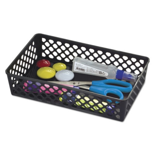 Picture of Recycled Supply Basket, Plastic, 10.06 x 6.13 x 2.38, Black, 2/Pack