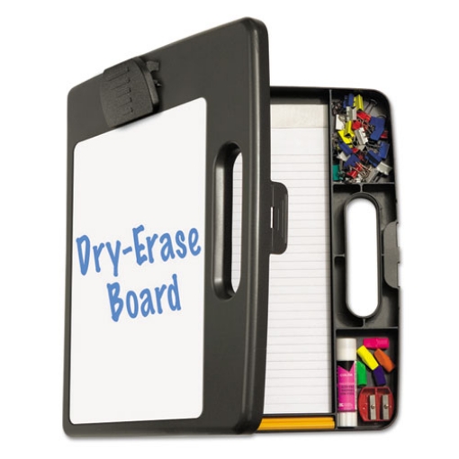 Picture of Portable Dry Erase Clipboard Case, 0.5" Clip Capacity, Holds 8.5 x 11 Sheets, Charcoal