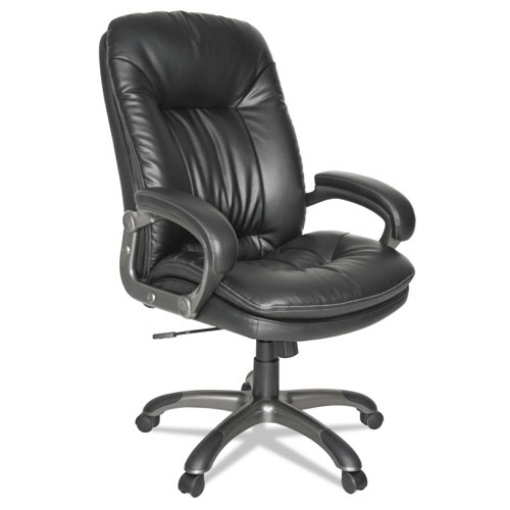 Picture of Executive Swivel/tilt Bonded Leather High-Back Chair, Supports Up To 250 Lb, 18.50" To 21.65" Seat Height, Black