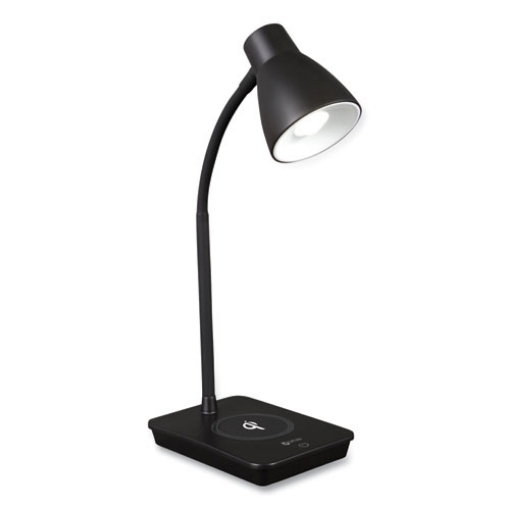 Picture of Wellness Series Infuse LED Desk Lamp with Wireless and USB Charging, 15.5" High, Black, Ships in 1-3 Business Days