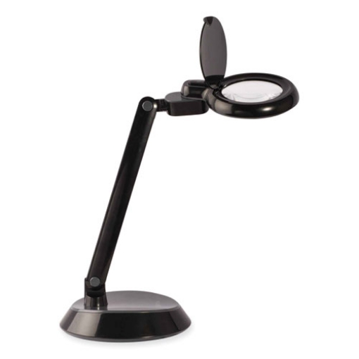 Picture of Space-Saving LED Magnifier Desk Lamp, 14" High, Black, Ships in 1-3 Business Days