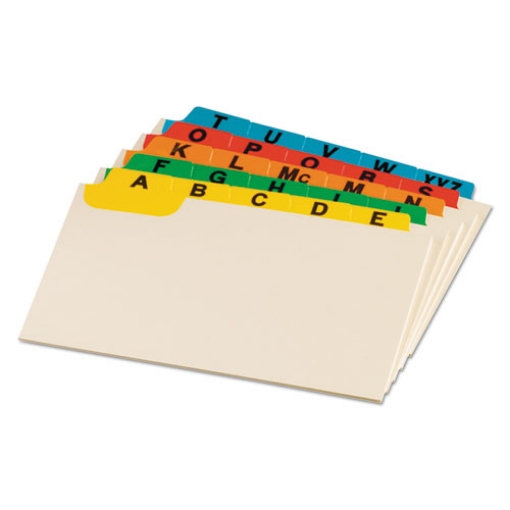 Picture of Manila Index Card Guides With Laminated Tabs, 1/5-Cut Top Tab, A To Z, 5 X 8, Manila, 25/set