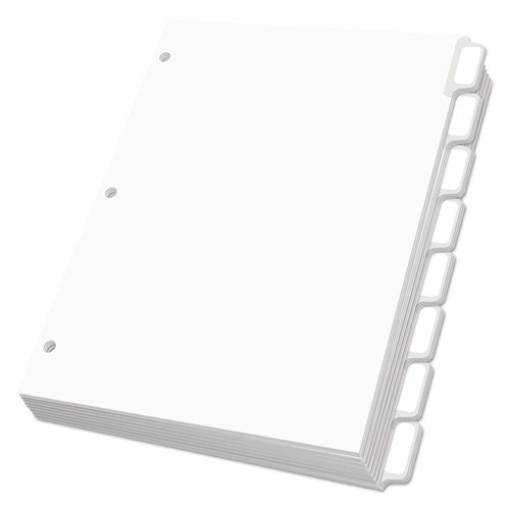 Picture of Custom Label Tab Dividers With Self-Adhesive Tab Labels, 8-Tab, 11 X 8.5, White, 25 Sets