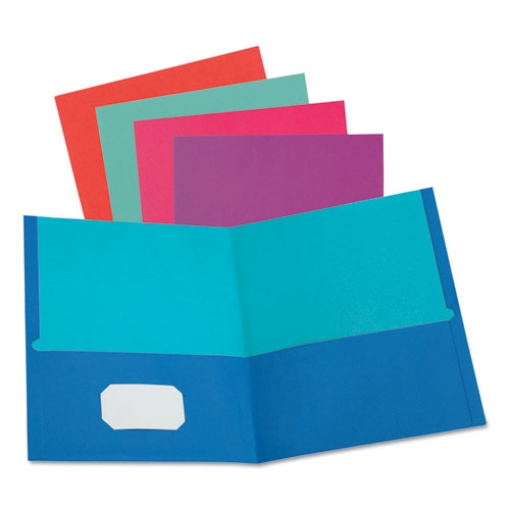 Picture of Twisted Twin Textured Pocket Folders, 100-Sheet Capacity, 11 X 8.5, Assorted Solid Colors, 10/pack