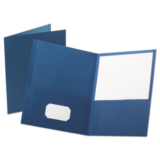 Picture of Leatherette Two Pocket Portfolio, 8.5 X 11, Blue/blue, 10/pack