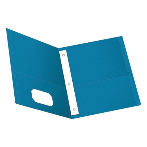 Picture of Twin-Pocket Folders With 3 Fasteners, 0.5" Capacity, 11 X 8.5, Light Blue, 25/box