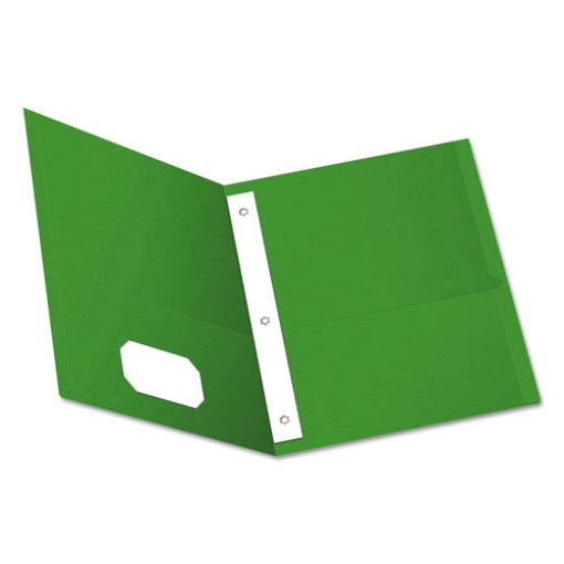 Picture of Twin-Pocket Folders With 3 Fasteners, 0.5" Capacity, 11 X 8.5, Green, 25/box